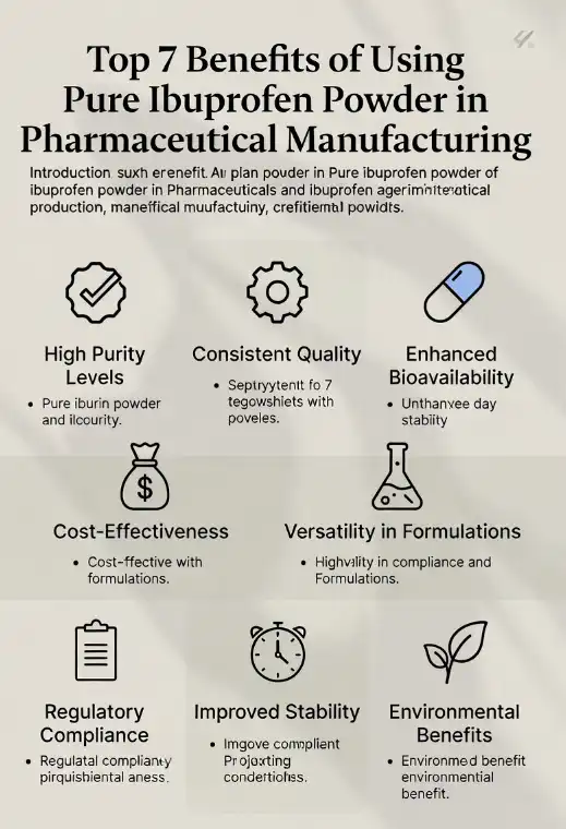 Top 7 Benefits of Using Pure Ibuprofen Powder in Pharmaceutical Manufacturing