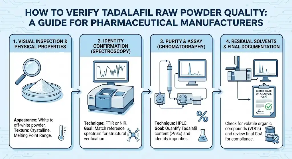 How to Verify Tadalafil Raw Powder Quality: A Guide for Pharmaceutical Manufacturers